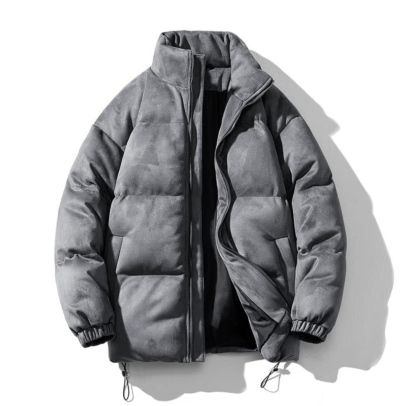 Men's faux-suede puffer jacket