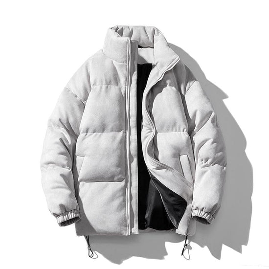 Men's faux-suede puffer jacket