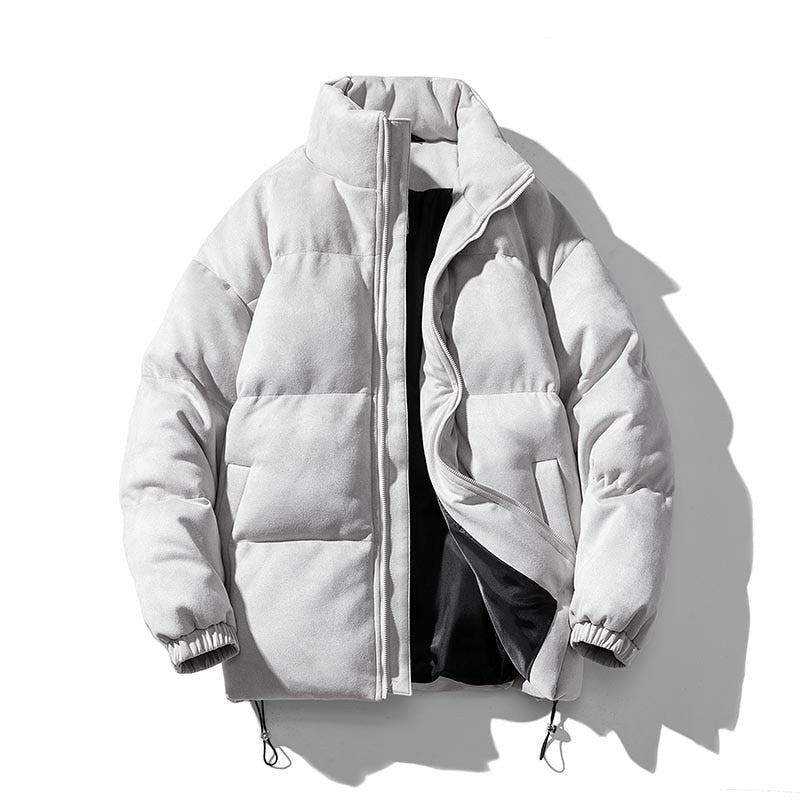 Men's faux-suede puffer jacket