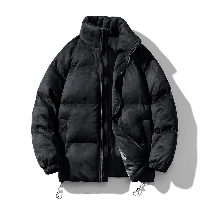 Men's faux-suede puffer jacket