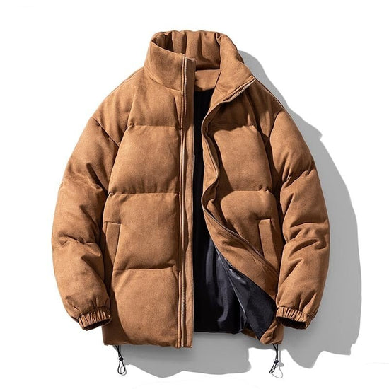Men's faux-suede puffer jacket