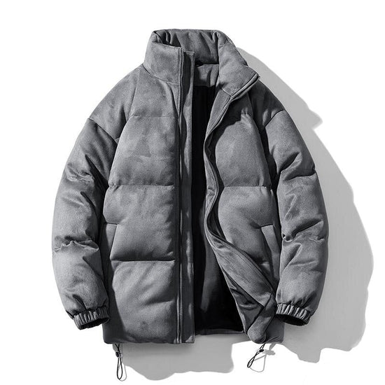Men's faux-suede puffer jacket