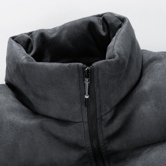 Men's faux-suede puffer jacket