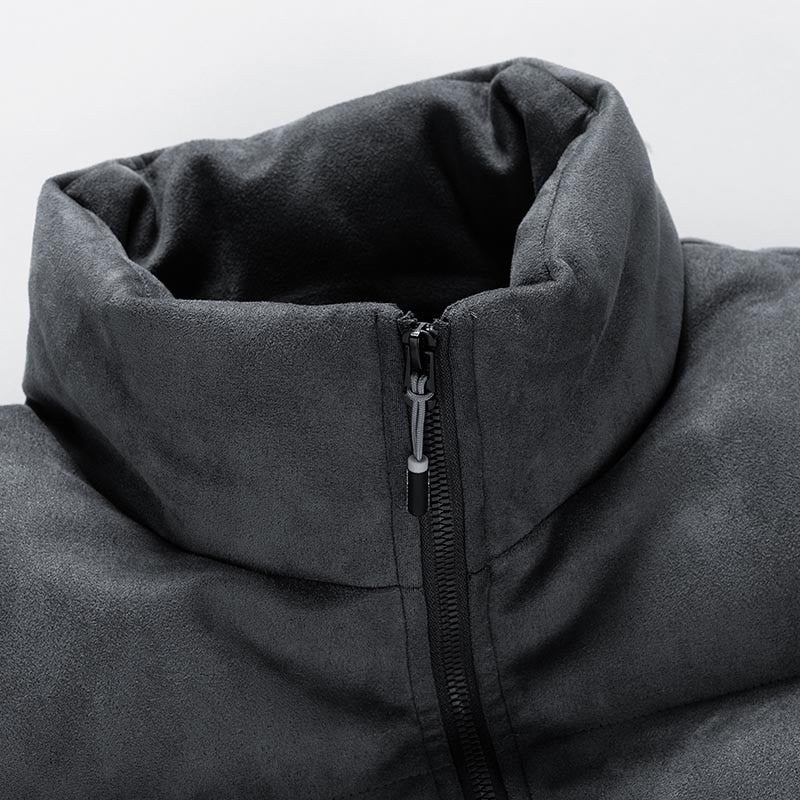 Men's faux-suede puffer jacket
