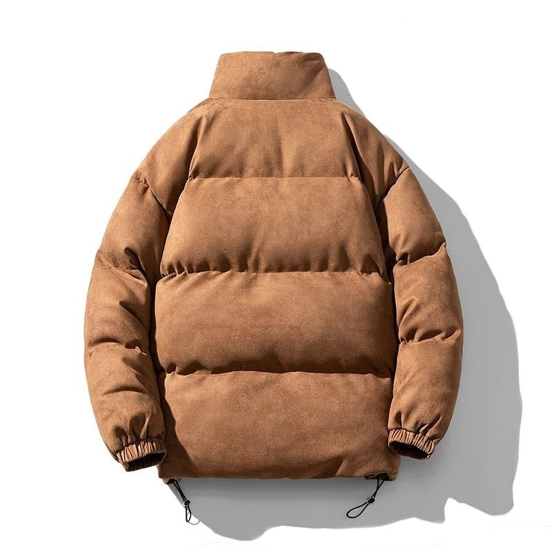 Men's faux-suede puffer jacket