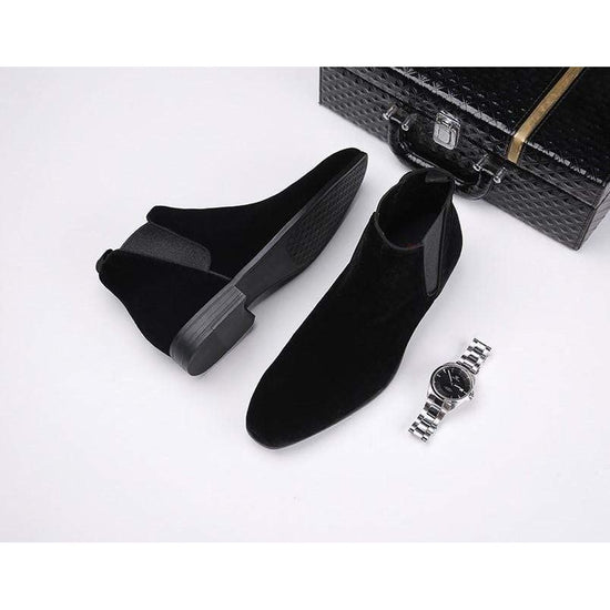 Men's gentleman suede chelsea boots
