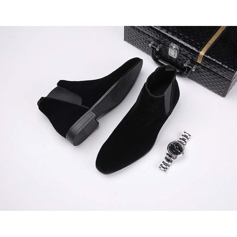 Men's gentleman suede chelsea boots