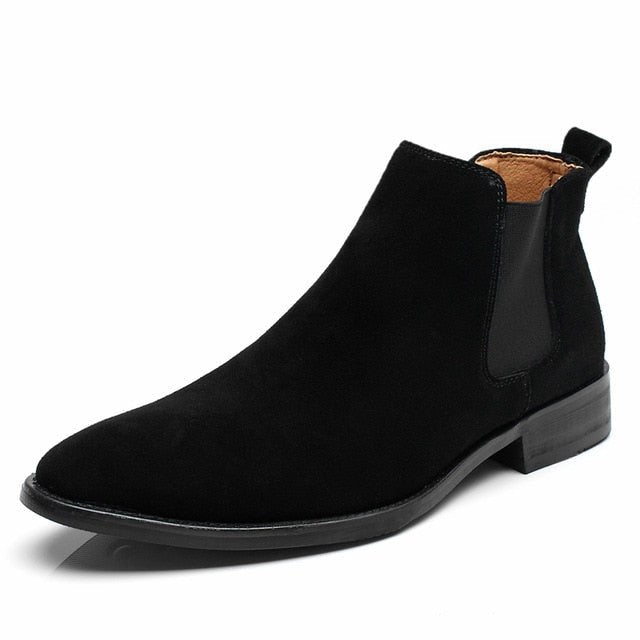 Men's gentleman suede chelsea boots