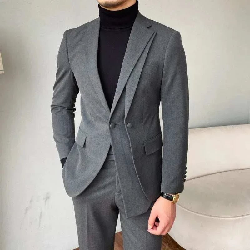 Men's Gray Two-Piece Formal Suit
