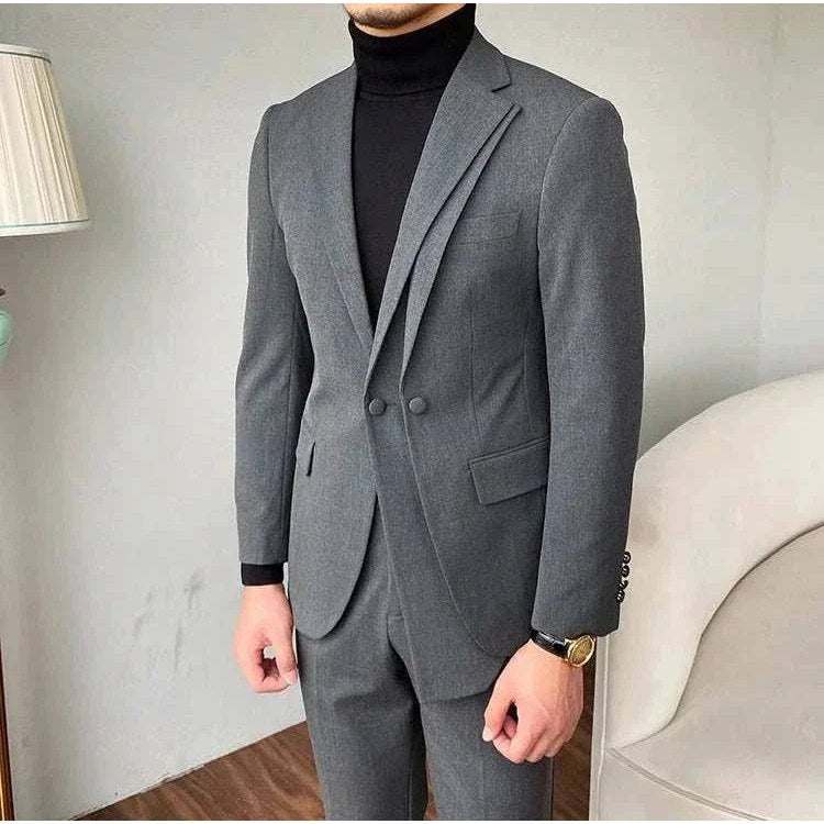 Men's Gray Two-Piece Formal Suit