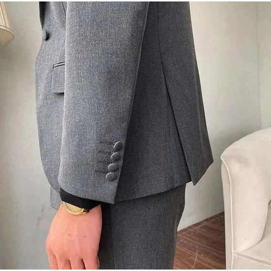 Men's Gray Two-Piece Formal Suit