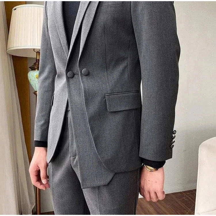Men's Gray Two-Piece Formal Suit
