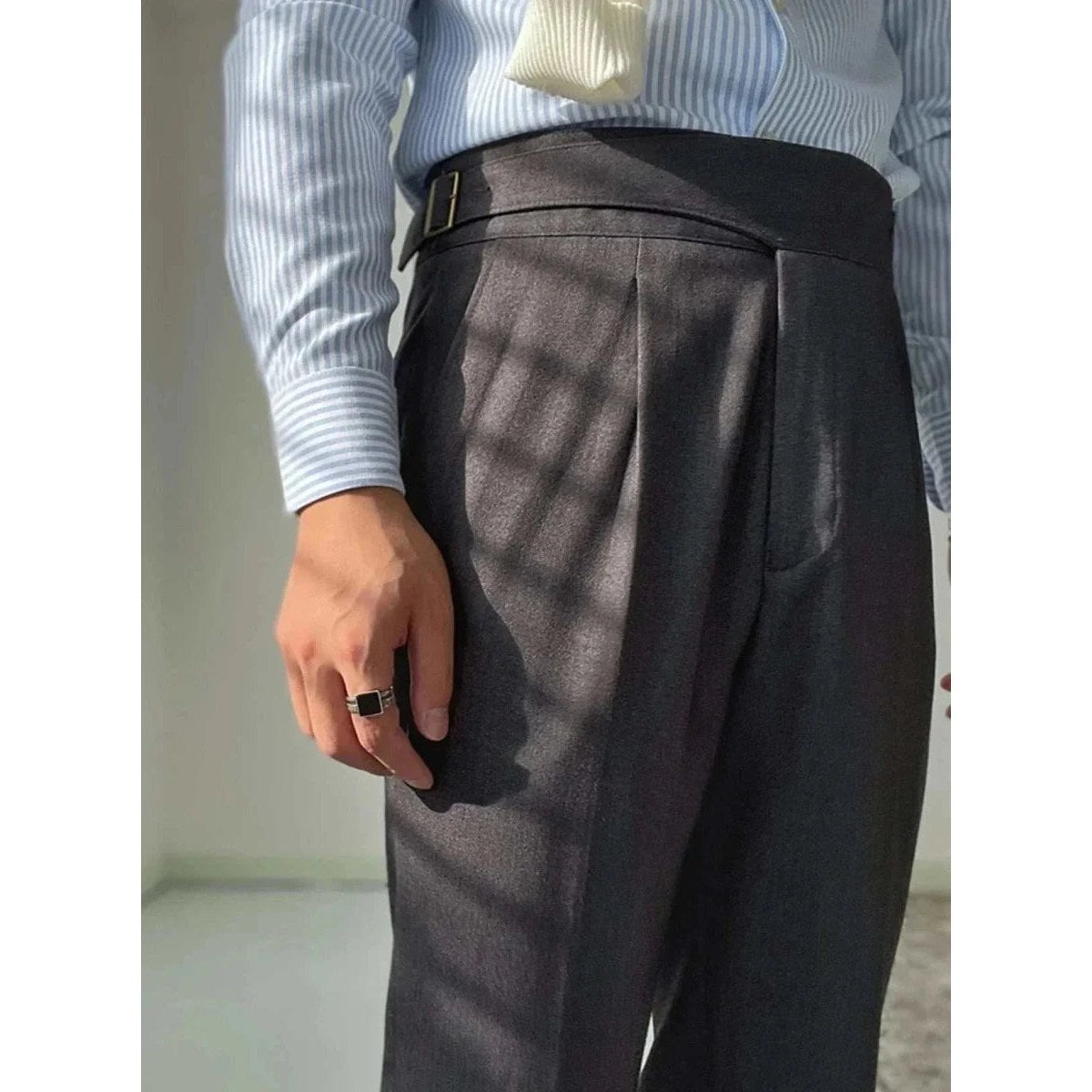 Men's High-Waist Dress Trousers