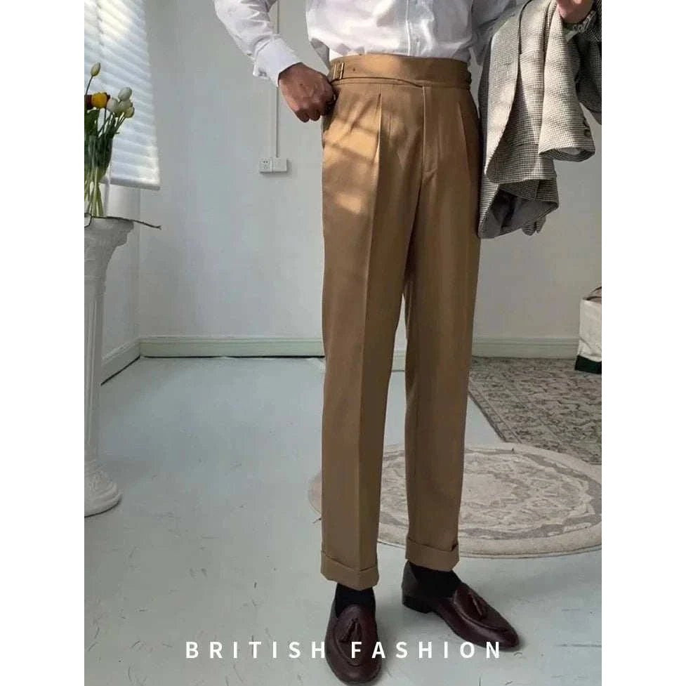Men's High-Waist Dress Trousers