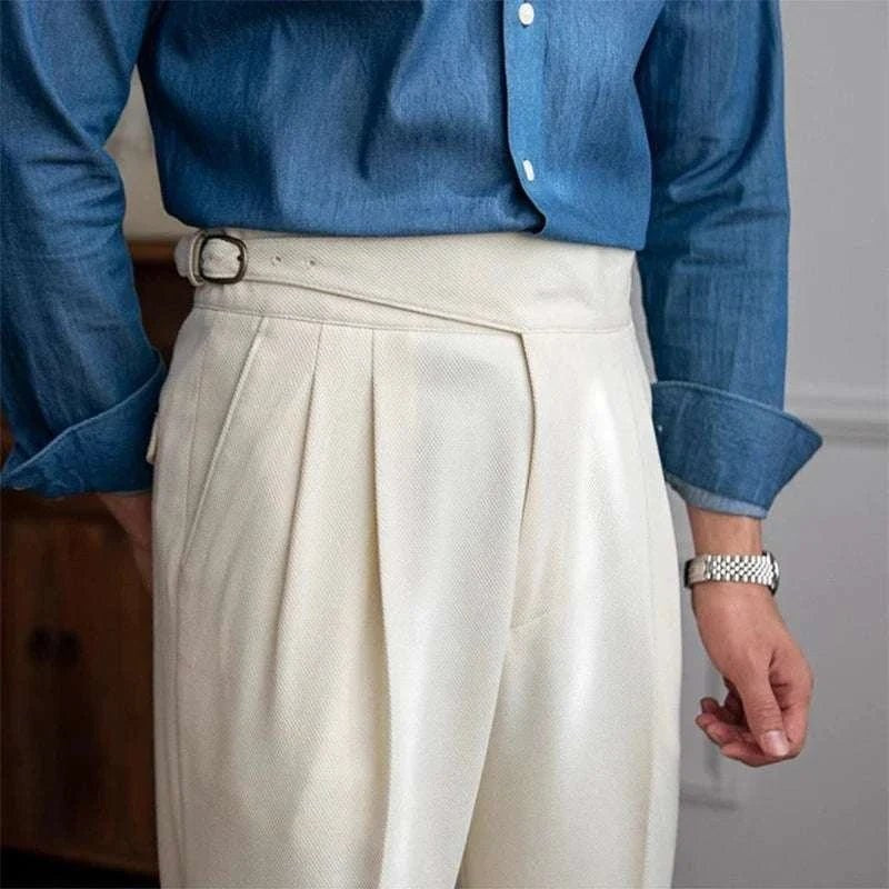 Men's High-Waist Smart-Casual Trousers