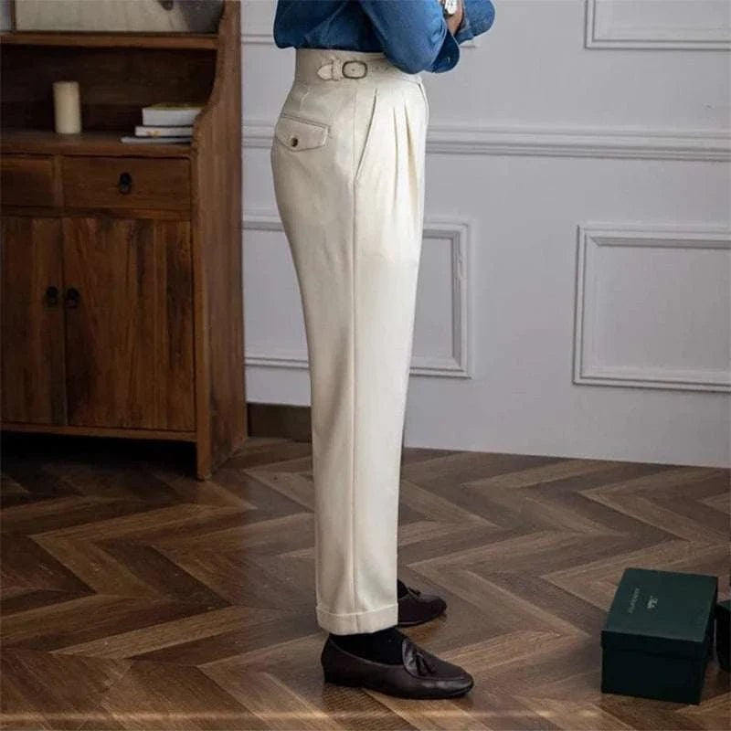 Men's High-Waist Smart-Casual Trousers