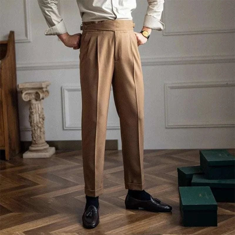 Men's High-Waist Smart-Casual Trousers