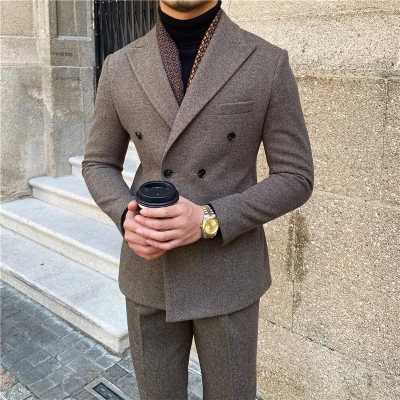 Men's italian-style double-breasted suit