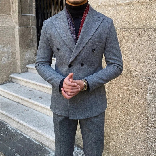 Men's italian-style double-breasted suit