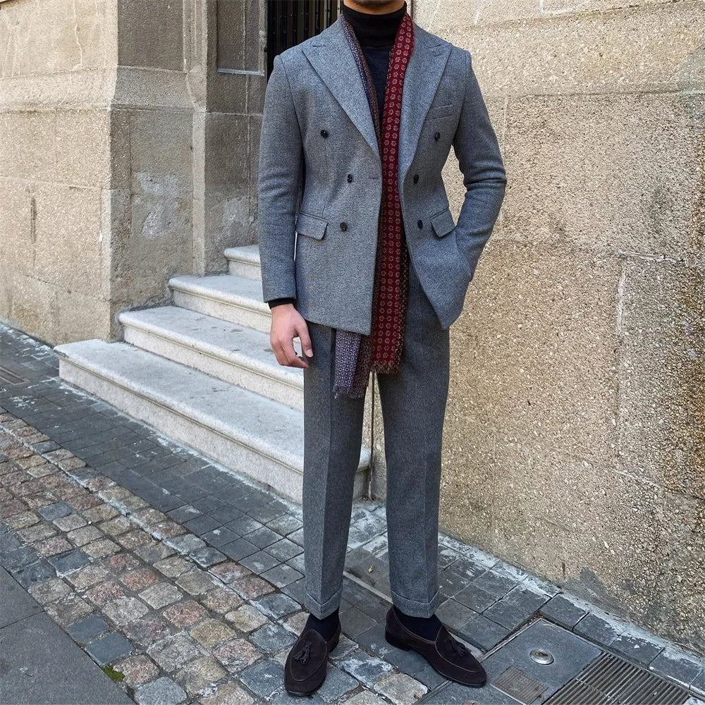 Men's italian-style double-breasted suit