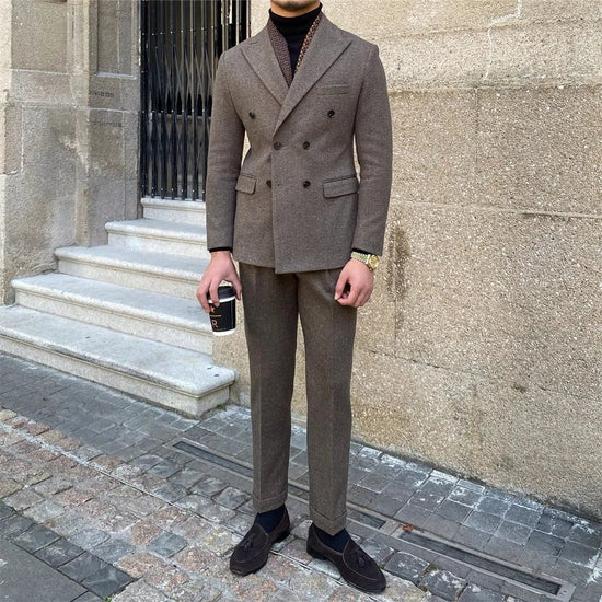 Men's italian-style double-breasted suit