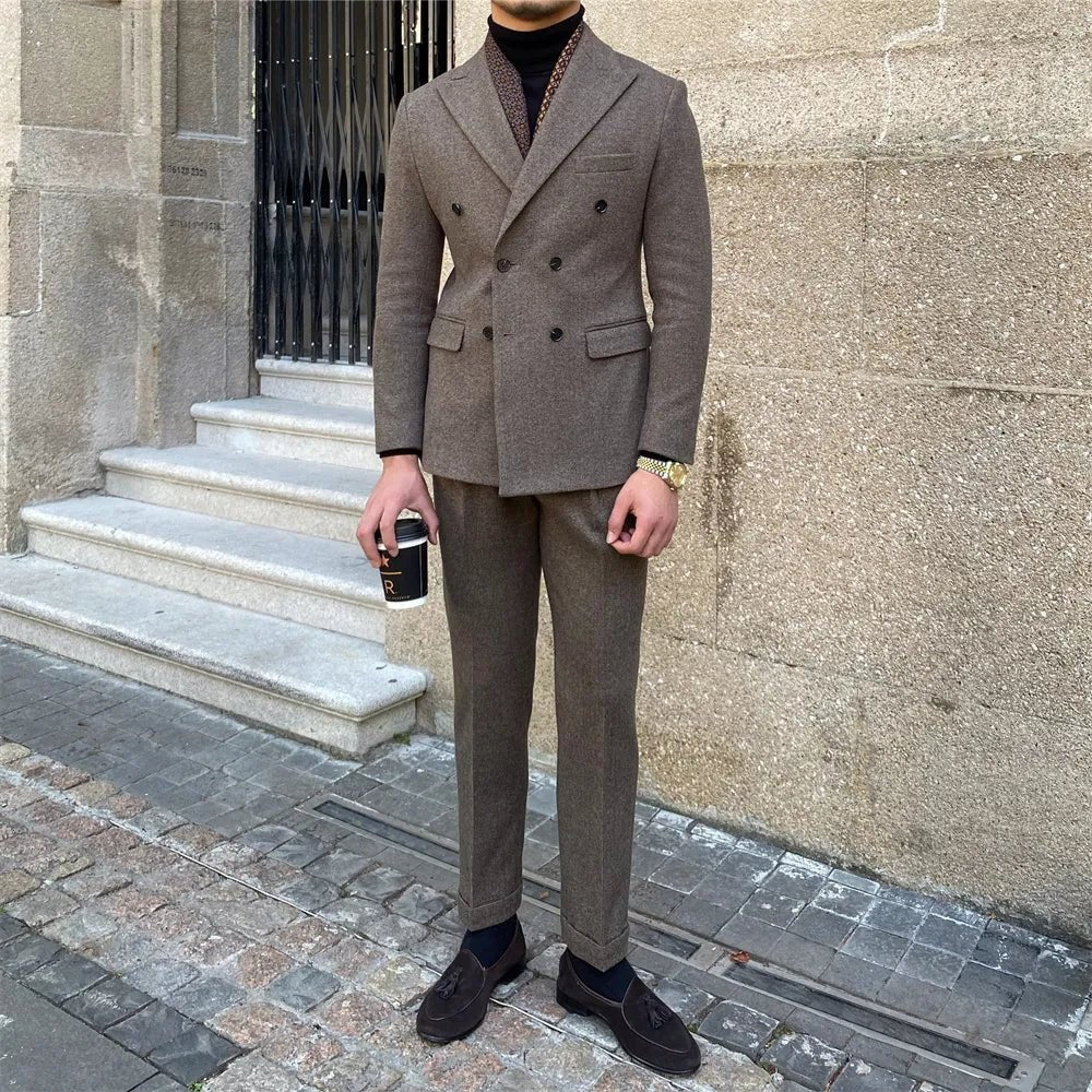 Men's italian-style double-breasted suit