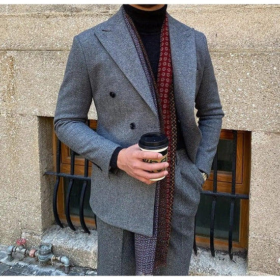 Men's italian-style double-breasted suit