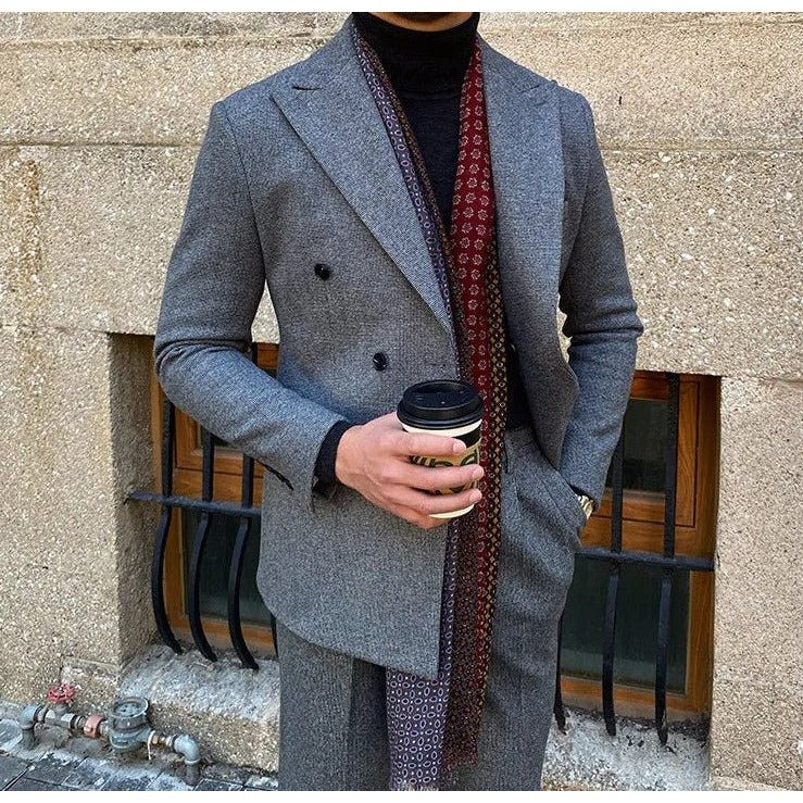 Men's italian-style double-breasted suit