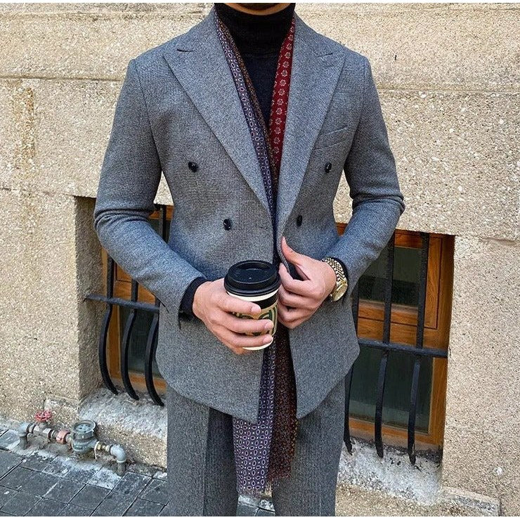 Men's italian-style double-breasted suit