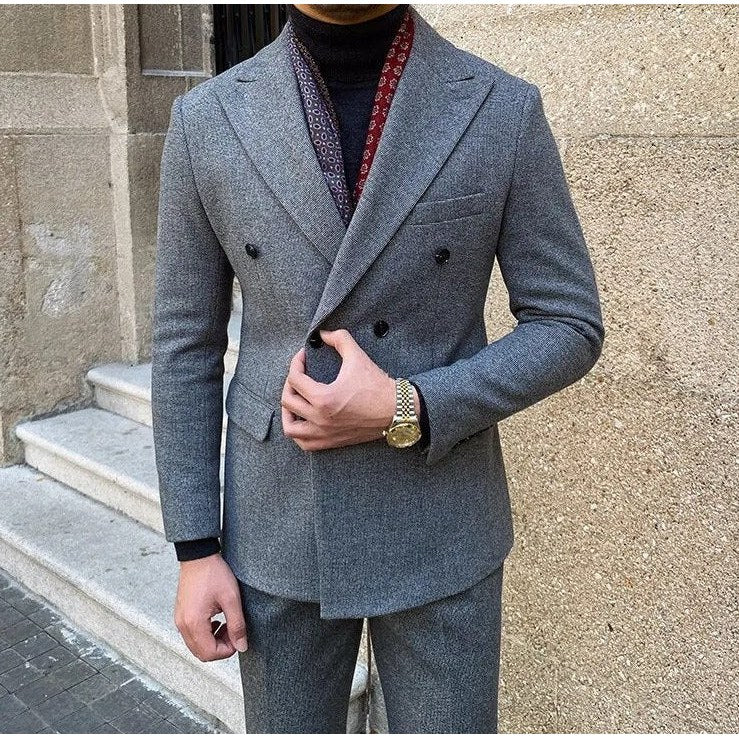 Men's italian-style double-breasted suit