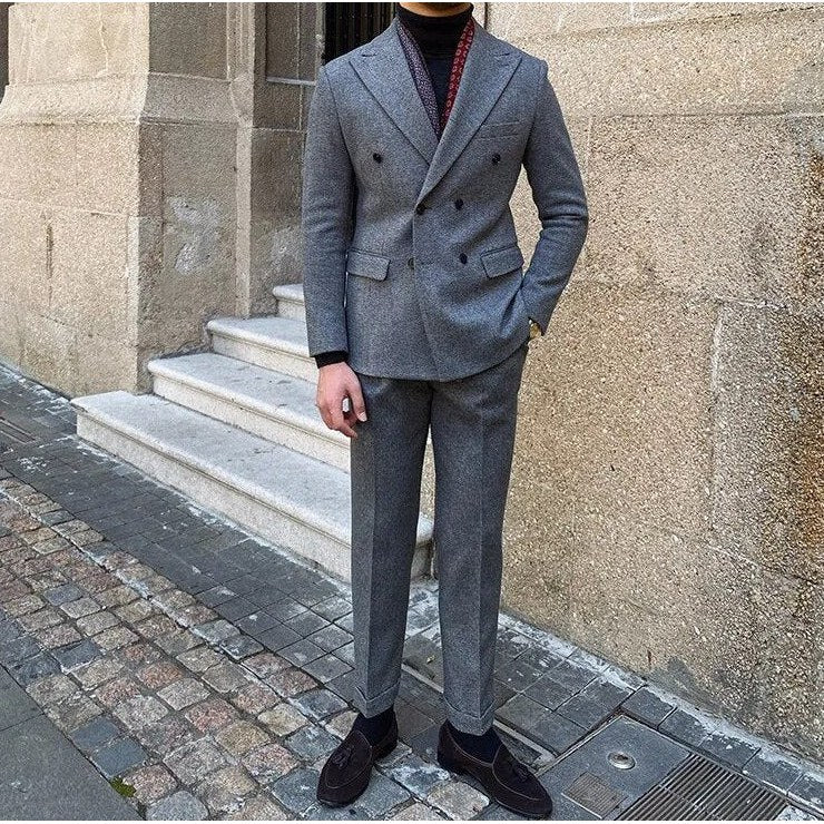 Men's italian-style double-breasted suit