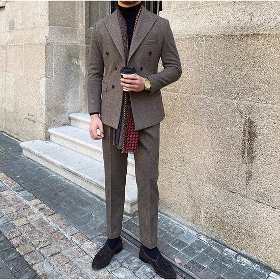 Men's italian-style double-breasted suit