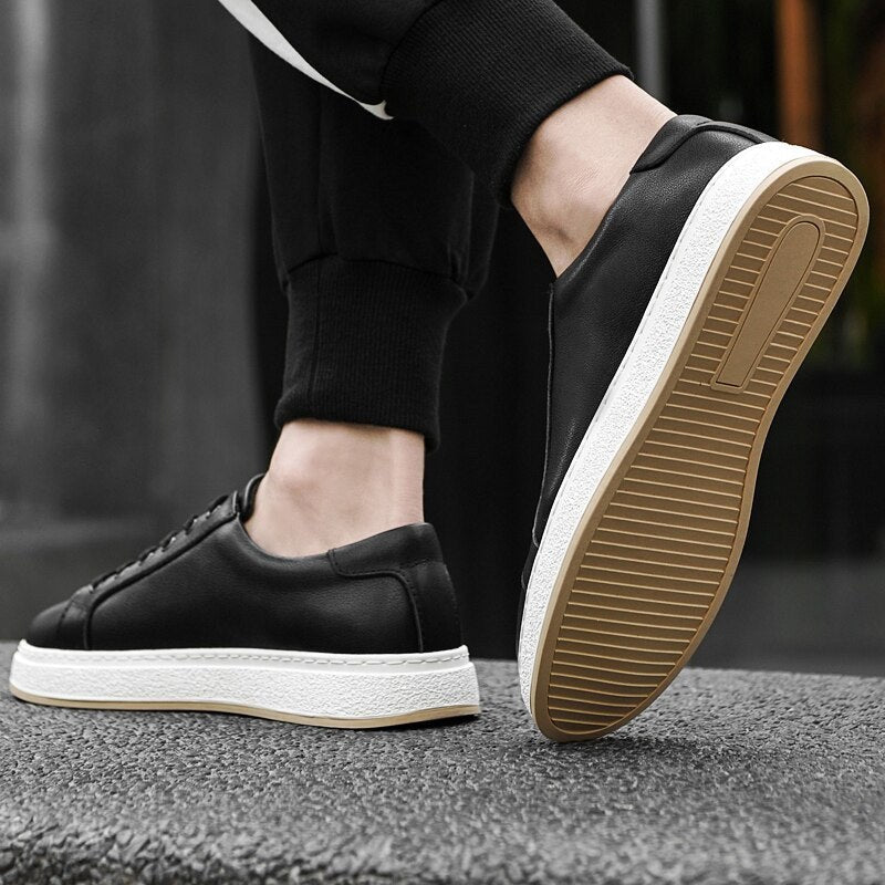 Men's lace-up genuine leather casual shoes