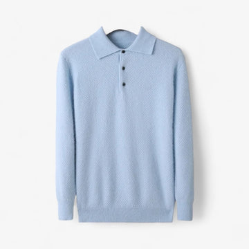 Men's Lightweight Wool Polo Sweater