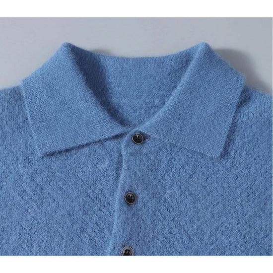 Men's Lightweight Wool Polo Sweater