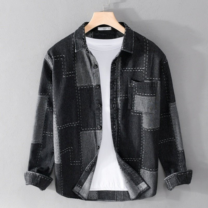 Men's long-sleeve denim shirt