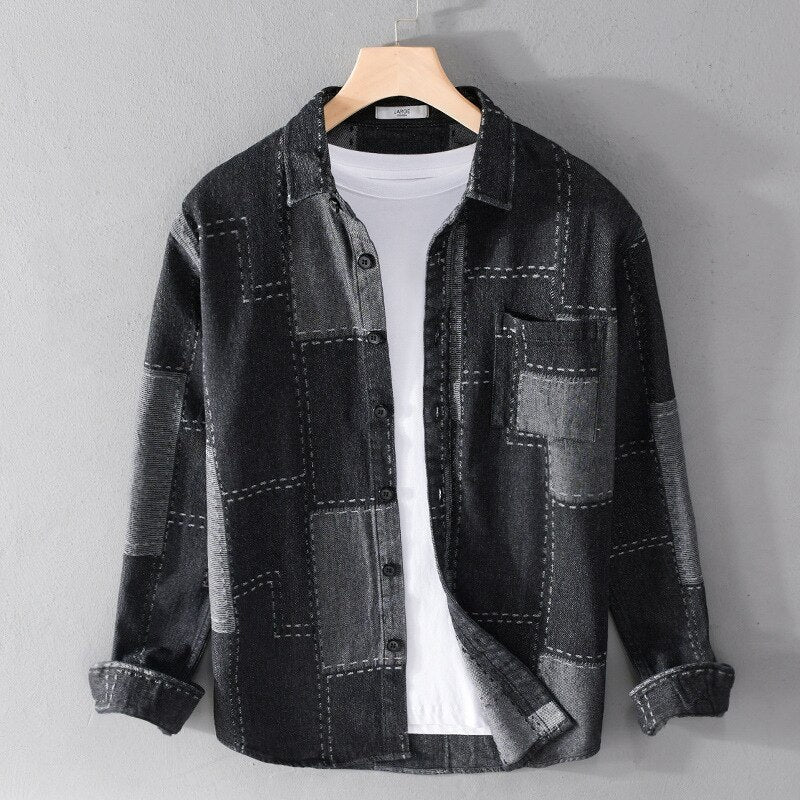 Men's long-sleeve denim shirt