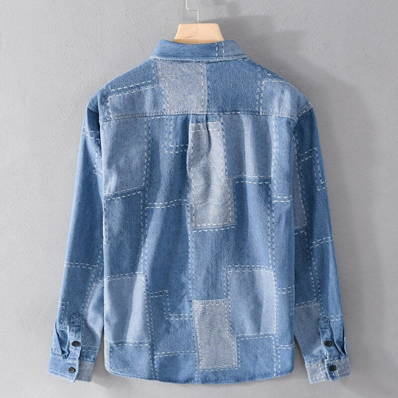 Men's long-sleeve denim shirt