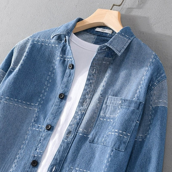 Men's long-sleeve denim shirt
