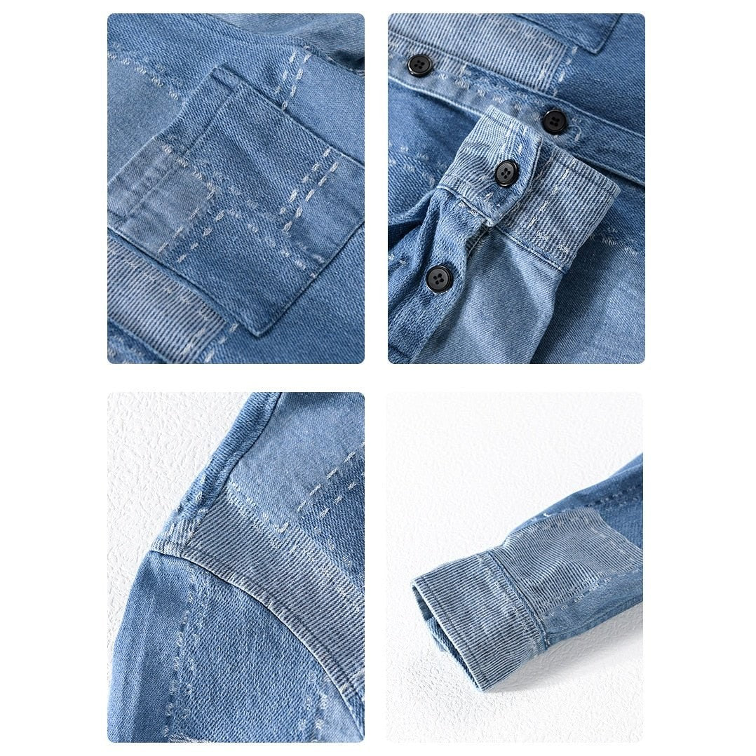 Men's long-sleeve denim shirt