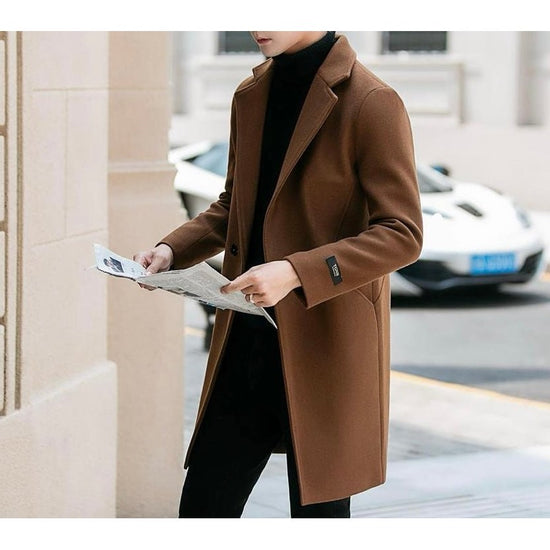 Men's long wool coat