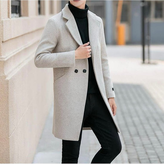 Men's long wool coat