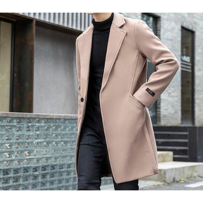 Men's long wool coat
