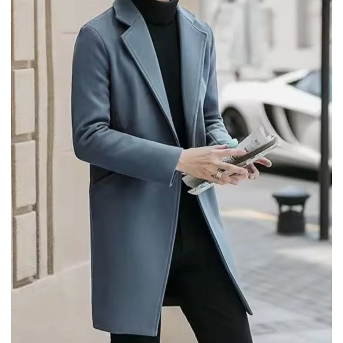 Men's long wool coat
