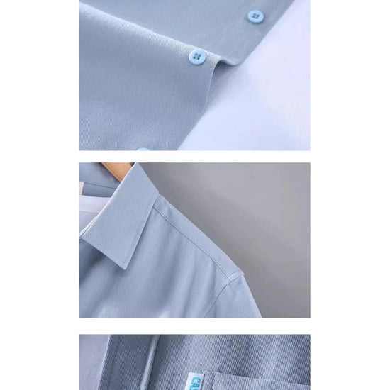 Men's loose-fit cotton button-up shirt