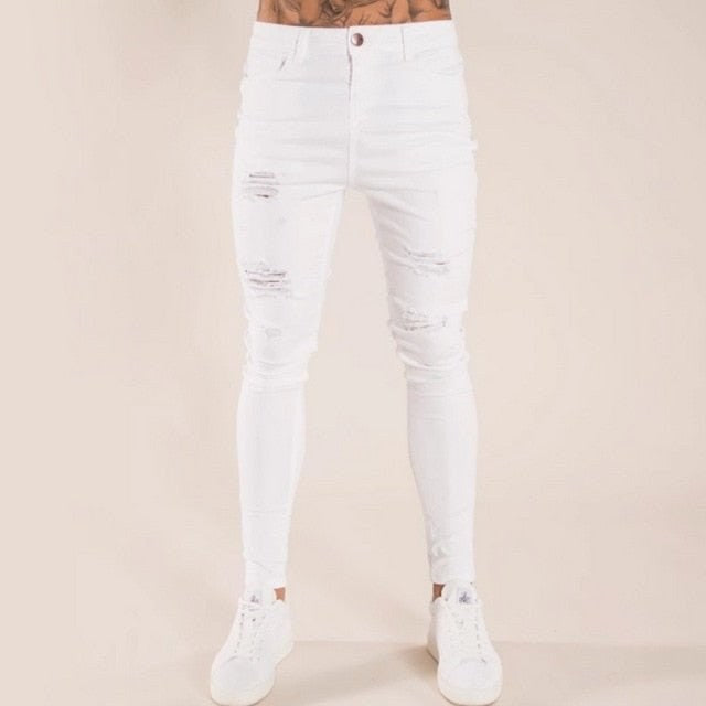 Men's mid-rise straight-leg stretch jeans