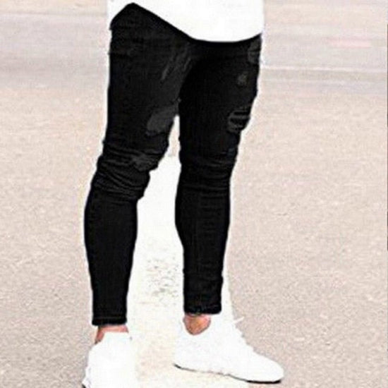 Men's mid-rise straight-leg stretch jeans