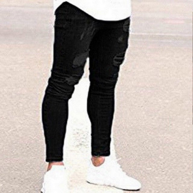 Men's mid-rise straight-leg stretch jeans