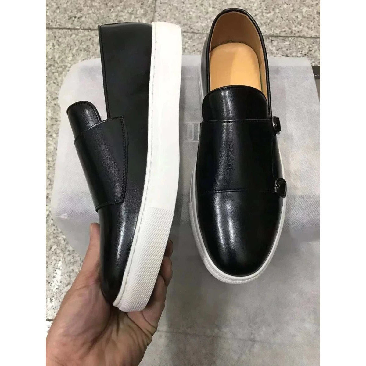 Men's Monk-Strap Slip-On Loafers