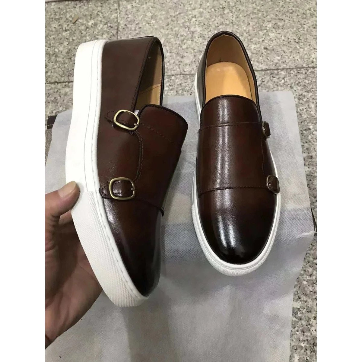 Men's Monk-Strap Slip-On Loafers